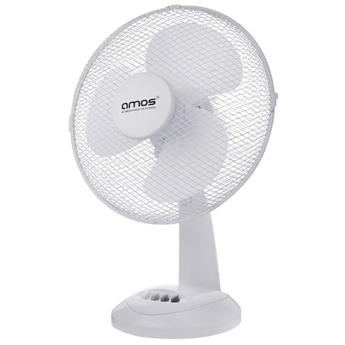 AMOS 16 Desktop Desk Table Oscillating Fan Portable Adjustable Electric 3 Speed Tilting Tilt Air Cooling Home Office Fan
