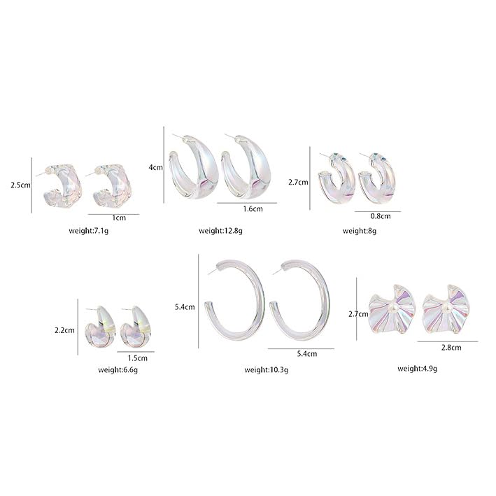 Acrylic Transparent Hoop Earrings Minimalist Resin Earrings Geometric Statement Earrings for Women3