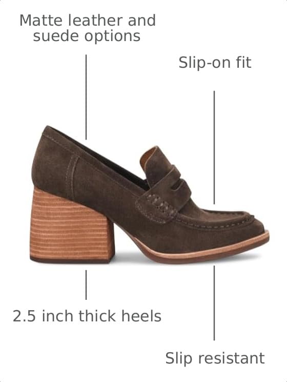 Image of MOOMMO Women Chunky Platform Loafers Pumps Round Closed Toe Slip On Penny Loafers Suede Block High Heels Oxford Shoes Formal Classic Thick Heel Dress Loafer Office Ladies Vintage Comfort 4-11 M US