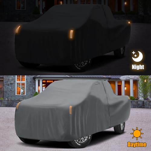 Image of Waterproof Premium Truck Covers Replace for Ford F-Series,Chevy Silverado,Dodge Ram CrewCab 6.5 ft, 10 Layers Heavy Duty with Cotton Liner Car Cover with Zipper Door for Snow Rain Dust Protection