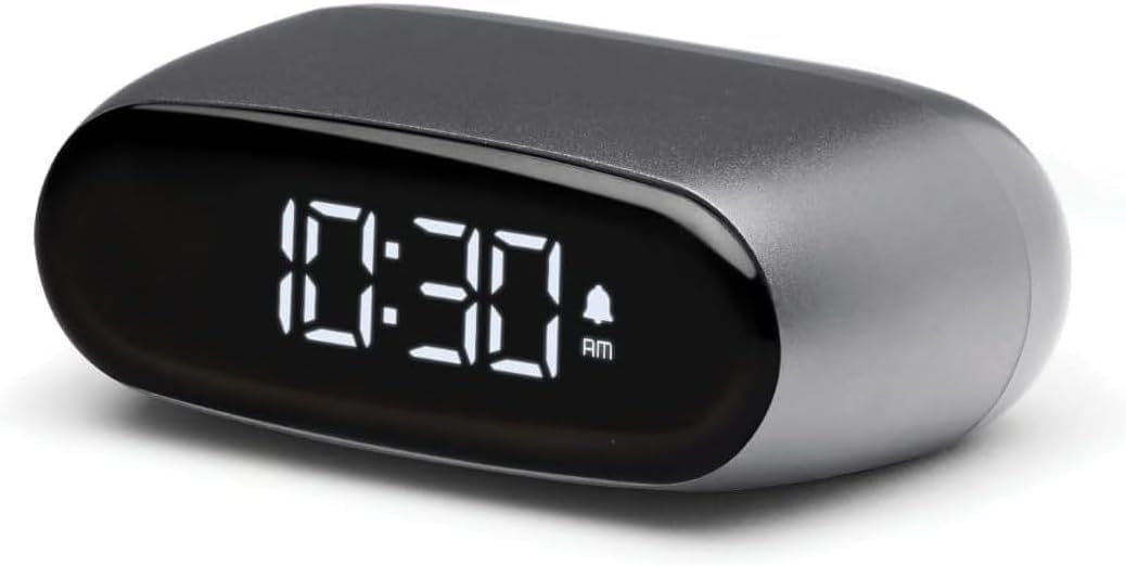 Mini réveil Lexon Minut avec écran LCD noir et commande tactile snooze