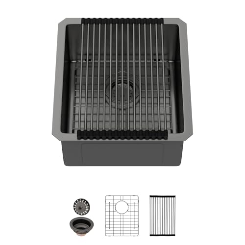 Fregadero de preparación para caravanas y exteriores en acero negro 2