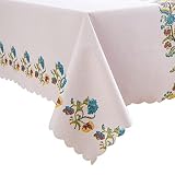 Heavy Weight Vinyl Tablecloth Waterproof Oil-Proof PVC Table Cloth Stain-Resistant Easy Care Plastic