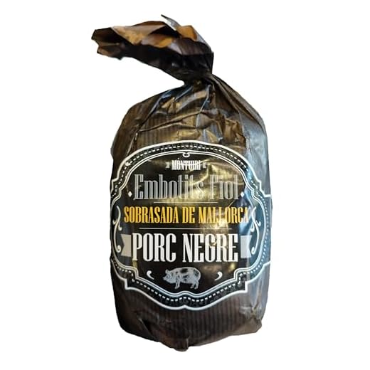 Sobrasada Mallorquina Cerdo Negro -Sobrasada de Mallorca de Cerdo Negro Auténtica con Denominación de Origen - Deliciosa Sobrassada de Mallorca (1 Unidad)