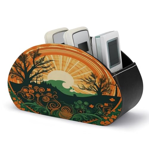 Support de télécommande multifonction en cuir pour meuble TV et rangement de bureau - 2