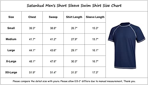 Men's Upf 50+ Rashguard Swim Tee Short Sleeve Sun Shirt Swimwear Swim Hiking Workout Shirts Sky Blue S #TOP6