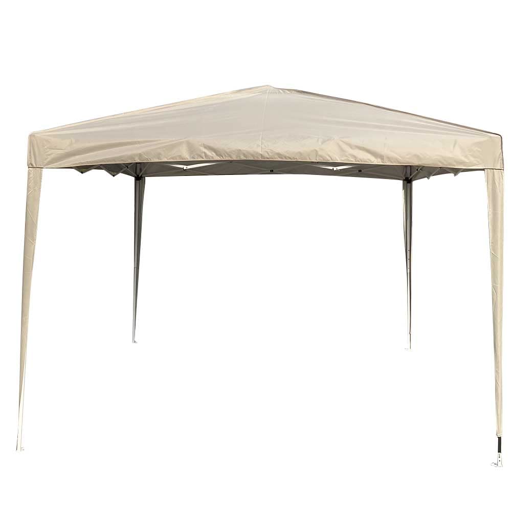 BAKAJI Gazebo 3x3m Pieghevole Impermeabile Poliestere Struttura Metallo Portatile Giardino Esterno Beige