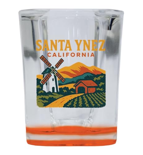 Vaso Souvenir Vintage Santa Ynez 2 oz Base Naranja