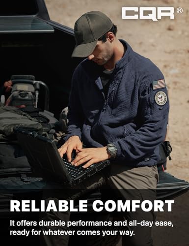 Image of CQR Men's Full-Zip Tactical Jacket, Soft Warm Military Winter Fleece Jackets, Outdoor Coats with Zipper Pockets