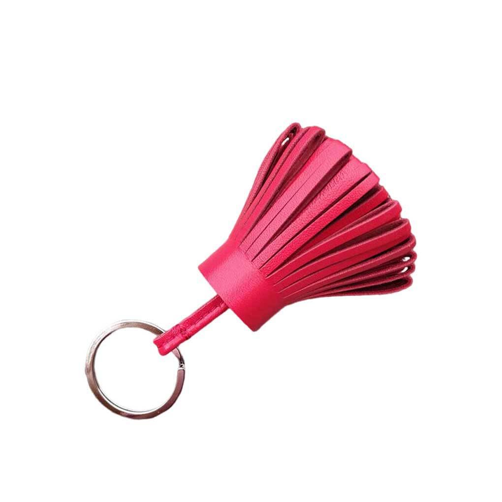 Quxvuis Red Keychain Solid Color Keyring Craft Pendant Tassel Handmade Key Chain Decoration Holder Fashion Stylish Backpack Purse,