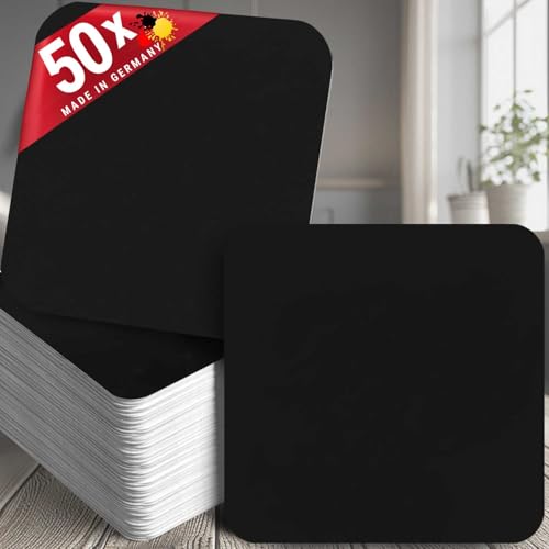 Funke & Brand Sottobicchieri bianchi rettangolari neri 50 pezzi 50 sottobicchieri scuri e naturali fai da te in cartone tagliato in legno Coaster sottobicchieri decorativi Piazza vuota