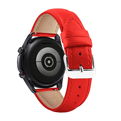 Image of ACM Watch Strap Leather Belt 20mm Compatible with Noise Noisefit Nova Smartwatch Casual Classic Band Red