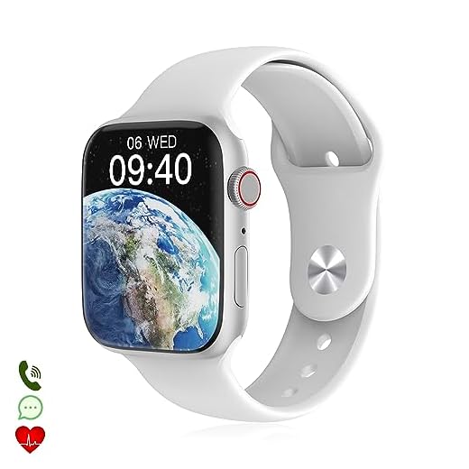 DAM Smartwatch W29 MAX con Pantalla de 2.1 y Modo Always on. Monitor cardiaco 24h, O2 en Sangre, notificaciones de Apps. 4,8x1,1x3,9 Cm. Color: Blanco