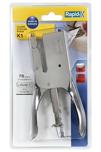Agrafeuse Rapid K1 en acier robuste chromé, la pince de référence pour vos dossiers