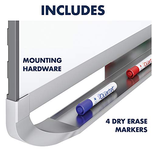Quartet Magnetic Whiteboard, Porcelain, White Board, Dry Erase Board, 4' X 3', Aluminum Frame, Prestige 2 Duramax (P554Ap2) #TOP7
