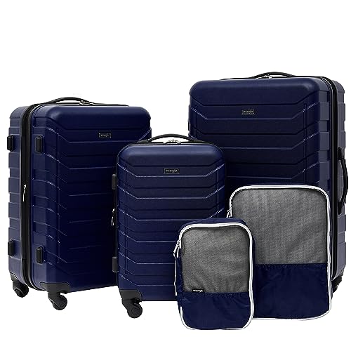 Image of Wrangler 5 Piece Luggage & Travel Accessories Set, Blue