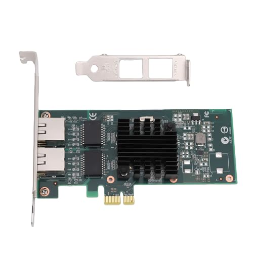 SUNGOOYUE Tarjeta de Red 1Gb con Doble Puerto RJ45, Adaptador Gigabit Ethernet con Controlador 82576 para PCIe 2.0 X1 miniatura 5