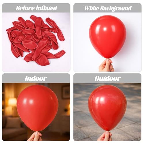 Image of Voircoloria 90pack Red Balloons Different Size 18 /12 /10 /5 Inch Red Balloon Garland Arch Kit for Valentine's Day, Graduation, Wedding, Birthday, New Year, Baby Shower, Christmas Party Decorations