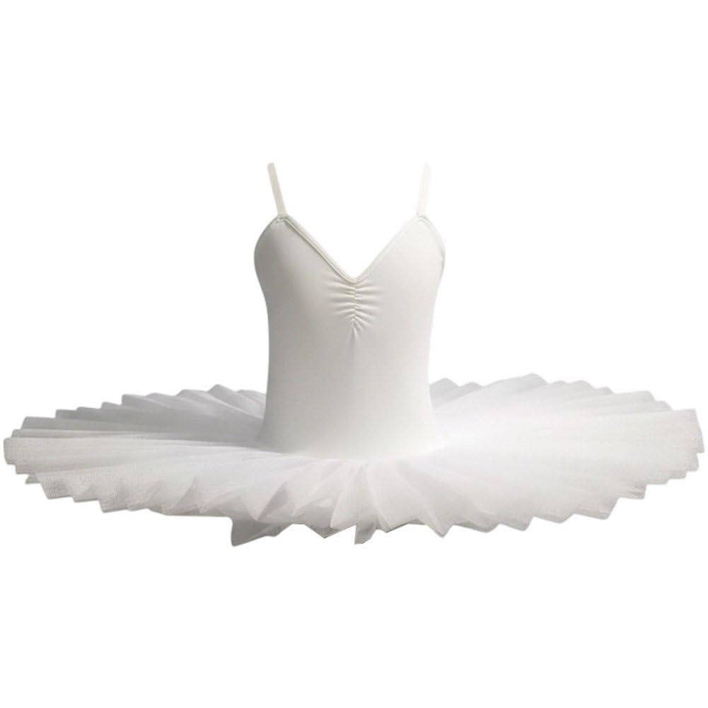 Vestido Tutú De Ballet para Mujer, Leotardo con Escote En V, Tirantes Finos Y Sin Mangas.