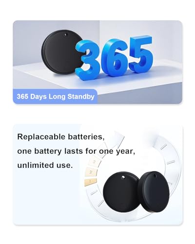 2025 iPhones-Key Finder Tag for Apple Find My[Apple MFi Certified，iOS Only], 5.3 Bluetooth Luggage Tracker Smart Finder for Bag, Wallet, Keys, Replaceable Battery, IP644