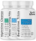 Youth & Tonic Sculpt Lean Cleanse – Feel Lighter & More Toned, Water Weight & Bloating Relief, Detox & Fluid Loss Support – Bedtime Trim, 15 Day Colon Cleanser, 90 Pills for Metabolism & Defined Body
