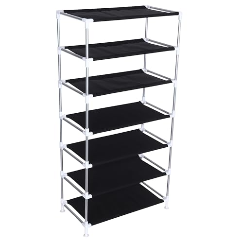 Image of FLIPZON Premium 6-Tiers Shoe Rack /Multipurpose Storage Rack with Dustproof Cover (Iron Pipes, Non Woven Fabric, Plastic Connector) (Green)