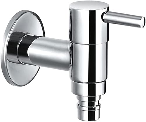 BINLUO Kaltwasserhahn Wandmontage, Waschmaschinenhahn, Wasserhahn Kaltwasser aus Messing, Kaltwasserhahn Wandmontage Lang Cover