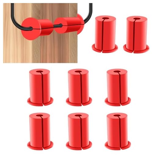 8PCS 1 Inch Silicone Wall Cable Pass Through Grommets, Feed Through Bushing for Starlink Ethernet Cable, Cable Routing Kit for 1" Hole, Dust Waterproof Protector (Red)