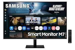 Samsung LS32FM702UUXXU 32" 4K Ultra HD HDR10 Smart Monitor with Speakers - 3840x2160, USB-C, HDMI, WiFi, Bluetooth, Smart Hub for TV streaming, Catch Up Apps and Gaming Hub
