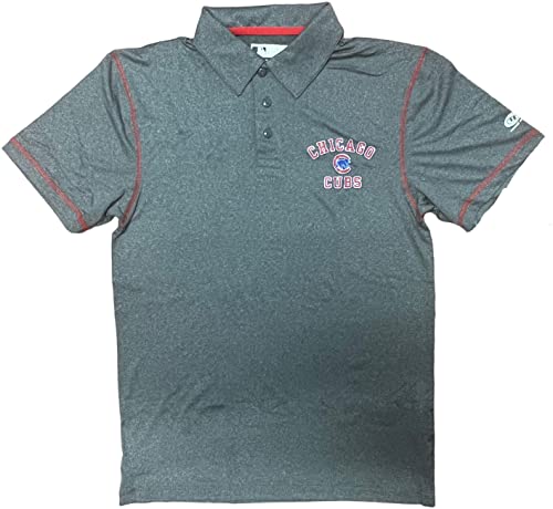 Vf Chicago Cubs Men's Moisture Wicking Polo Shirt (As1, Alpha, M, Regular, Regular) Gray #TOP5