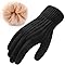 Loiyadn Winter Gloves Women - Gloves for Cold Weather Thermal Womens Glove Touch Screen Elastic Vertical Stripe Fleece Liner Knit Glove for Women Men - Black 1 Pack