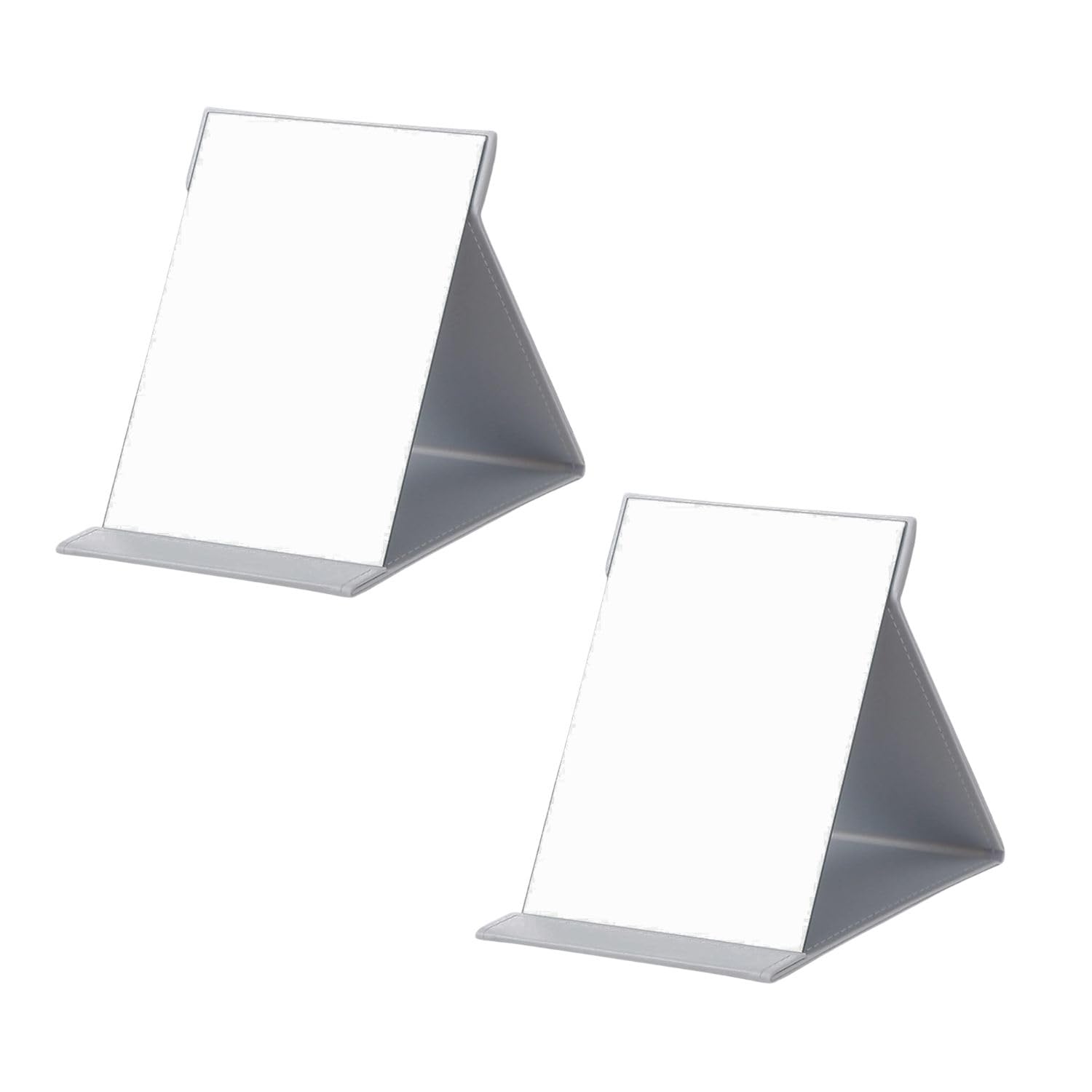 Small Compact Pocket Makeup Mirror, Portable Folding Travel Mirrors Ultrathin Light Handheld with Adjustable Stand, Premium HD Optical Glass, Gift for Your Lover (Set of 2, White)-image-29