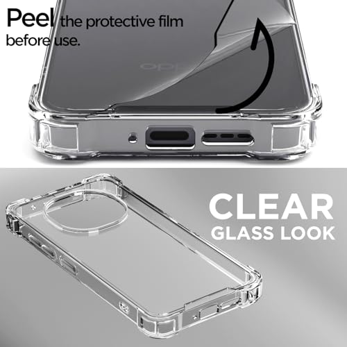 Image of Amazon Basics Back Cover for Oppo F29 Pro 5G PC + TPU Clear Transparent Raised Edges Shockproof Protective Phone Bumper Case(Transparent)