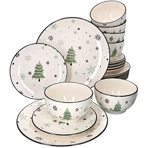 MamboCat 18tlg Set Weihnachten Frost Nero I 6 Personen I 6x Speiseteller Cover