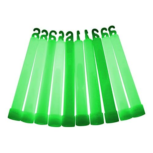 6 inch Premium (15mm) Glow Sticks (10 Pack, Green)