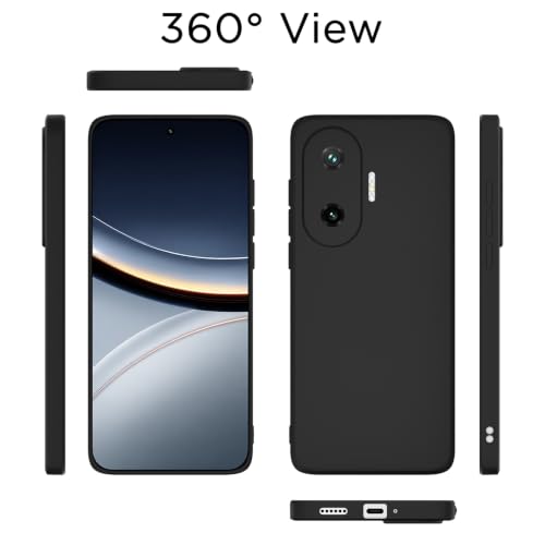 Image of Outlouders Back Cover for Poco F7 5G | Camera Protection | Durable Soft Matte Silicone Bumper Case (Black)