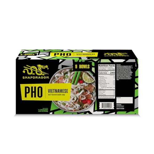 Image of Snapdragon Pho Instant Noodle Bowls | Pho Flavor Broth with Rice Noodles | No Artificial Flavors | No MSG Added | 2.3 oz (9 Pack)
