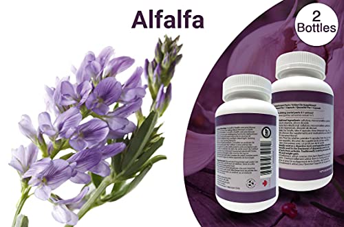 image for Natural Alfalfa Supplement 500mg 250 Capsules [2 Bottles] by Total Nat