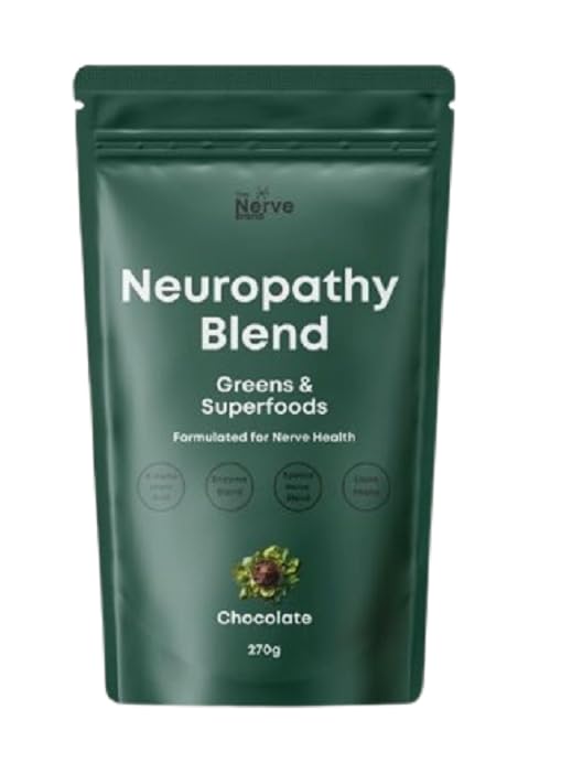 Neuropathy Superfood Blend Greens Powder for Peripheral Neuropathy with 600mg of R Alpha Lipoic Acid - Chocolate Flavor