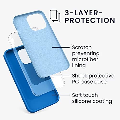 kwmobile Case Compatible with Apple iPhone 13 Pro Case - TPU Silicone Phone Cover with Soft Finish - Blue Reef - Image 2