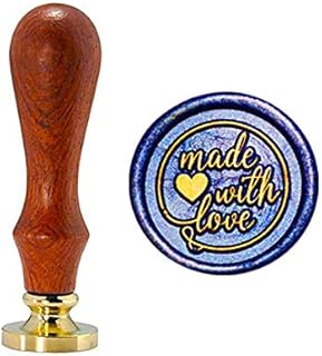 Made with Love Wax Seal Stamp,YGHM Natural Rosewood Handle Sealing Wax Stamp Kit Gift Wine Package Wedding Invitations Card Envelope Vintage Seal Stamp