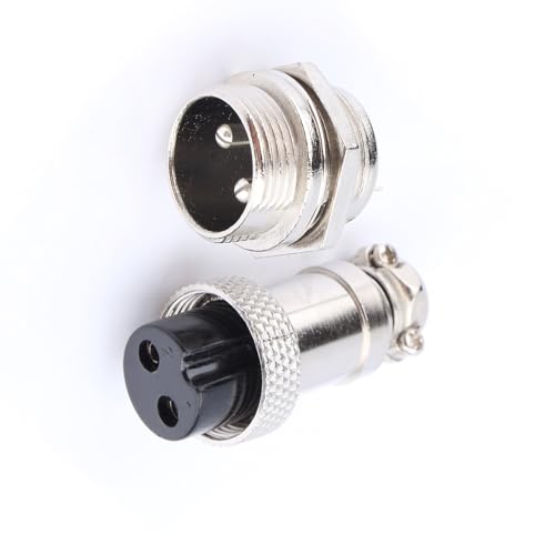 Conector Aviónico GX16 2 pines Metal Tornillo miniatura 4