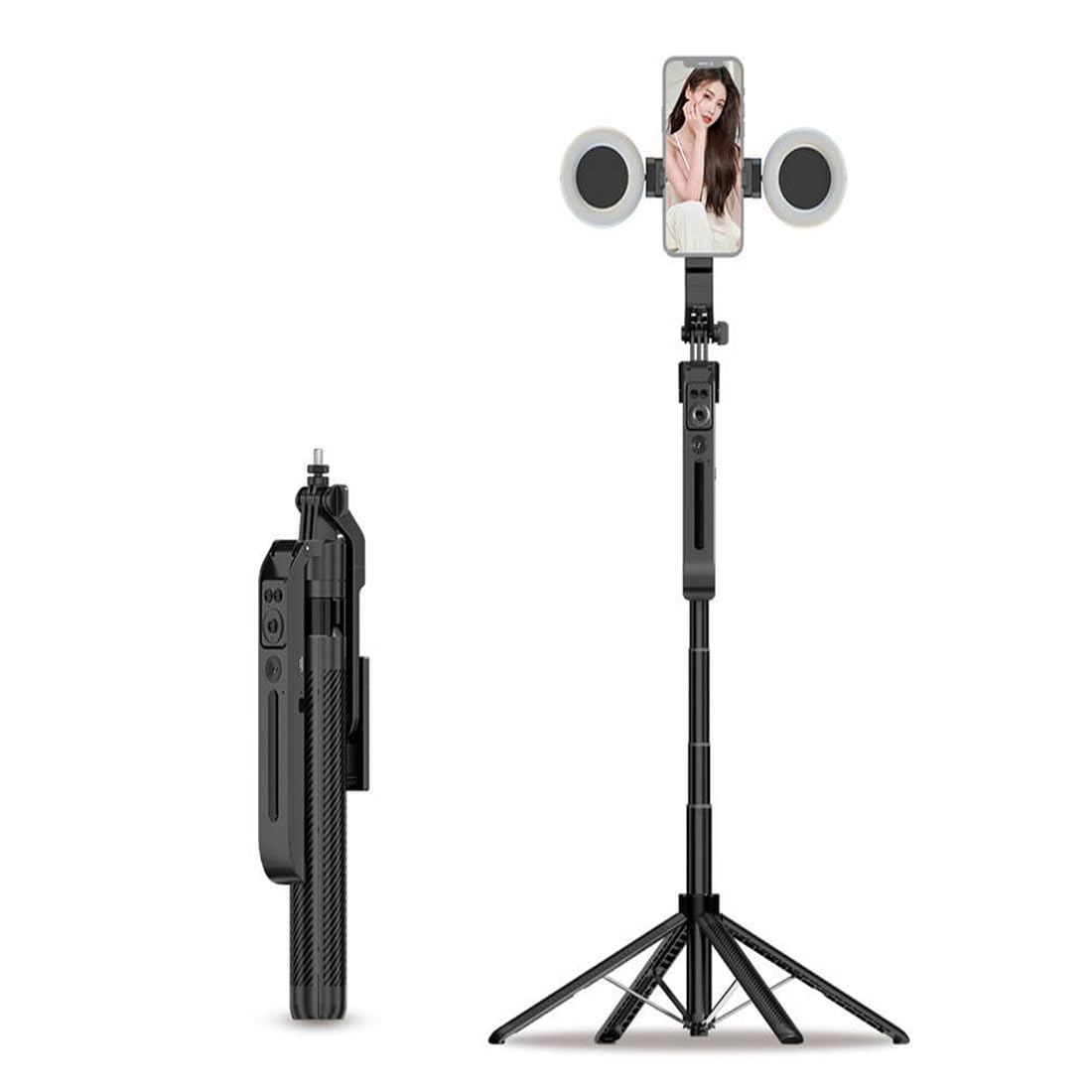 PHOTOMAX AI Auto Face Tracking Selfie Stick 1.8M Extendable Tripod, 360° Rotation, Anti-Shake Handle, Remote Control & LED Light (C12 Ai Tracking Selfie Stick)-picture-25