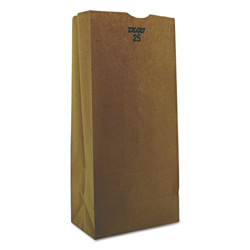 General GK25500 #25 Paper Grocery Bag, 40lb Kraft, Standard 8 1/4 x 5 1/4 x 18, (Case of 500 Bags)