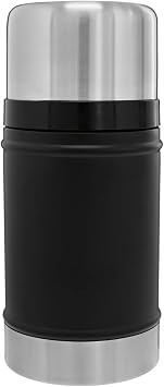 Stanley Classic Food Jar 24 oz | Vacuum Insulated Thermos Food Container | Wide Mouth Screw On Lid | Stainless Steel | BPA-Free | Black 2.0