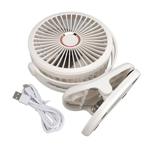 Ventilador portátil con clip y rotación de 360 grados, flujo de aire silencioso de alta duración 8