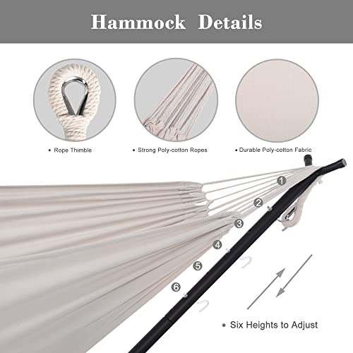 Suncreat 2-In-1 Hammocks Convertible Portable Double Hammock With Stand, Outdoor Hammock With Stand Included, Patent Pending, Natural #TOP4