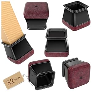 Pisao 32 Stück Eckig Stuhlbeinkappen Schwarz