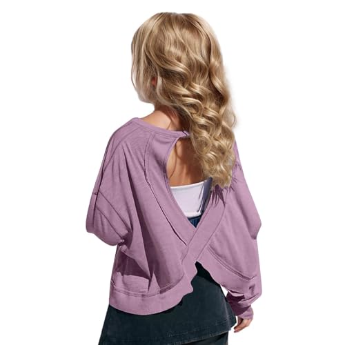 Teen Girls Cute Yoga Shirts Youth Lightweight Preppy Athletic Workouy Blouses Fall Trendy Crop Crewneck Running Tops2