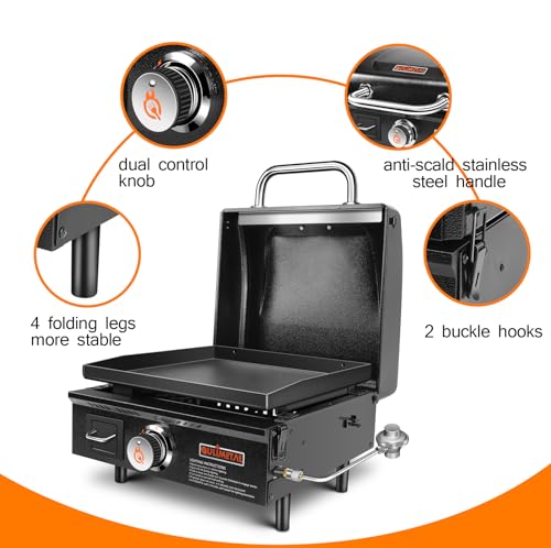 Qulimetal 17+22 Table Top Grill Portable Griddle thumb #7